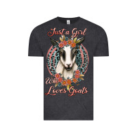 Vintage Black just a girl who loves goats Vintage Tee - Jasminsmagicworld