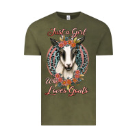 Vintage Olive just a girl who loves goats Vintage Tee - Jasminsmagicworld