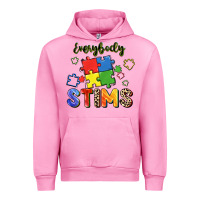 Fuchsia Pink Everybody stims Urban Hoodie - FaDigitalArtStudio