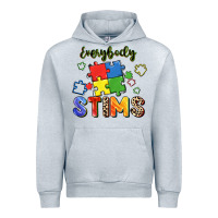 Heather Grey Everybody stims Urban Hoodie - FaDigitalArtStudio