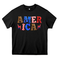 Black america thunderbolt Heavy Core Tee - HRA Design Shop
