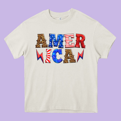 America Thunderbolt Heavy Core Tee Designed By Hra Design Shop