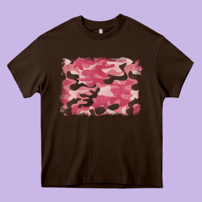 Pink Camouflage Background Heavy Core Tee Designed By Barkaloodesign