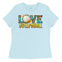 Baby Blue love volleyball Ladies Tee - HRA Design Shop