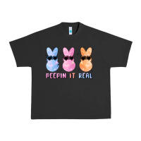 Pigment Black peepin it real easter glitter Urban Heavy Tee - MaliasSmallBusiness
