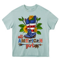 Arona all american girl cowboy boot with sunflower Heavy Core Tee - HRA Design Shop