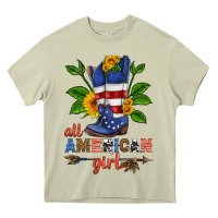 Mossy all american girl cowboy boot with sunflower Heavy Core Tee - HRA Design Shop