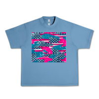 Pebble Blue usa flag Urban Heavy Tee - AdoDesignShop