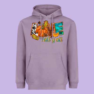 Love Fall Y'all Heavyweight Hoodie Designed By Nancycooperartshop