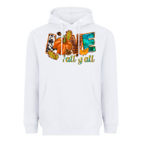 White Love Fall y'all Heavyweight Hoodie - NancyCooperArtShop