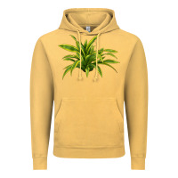 Vintage Mustard Lemon Lime Dracaena Leaf Vintage Hoodie - LillyAllenDesigns