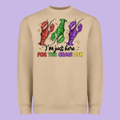 I'm Just Here For The Crawfish Heavyweight Sweatshirt Designed By Maliassmallbusiness