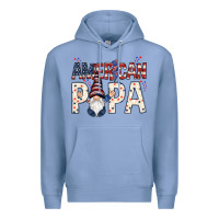 Colony Blue American papa with gnome 4th of july Premium Hoodie - HowdyJamesFarm