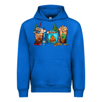 Cobalt Camping Coffee Cups Urban Hoodie - FaDigitalArtStudio