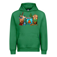 Emerald Camping Coffee Cups Urban Hoodie - FaDigitalArtStudio