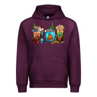 Mauve Wine Camping Coffee Cups Urban Hoodie - FaDigitalArtStudio