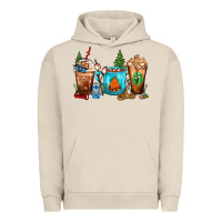 Pigment French Oak Camping Coffee Cups Urban Hoodie - FaDigitalArtStudio