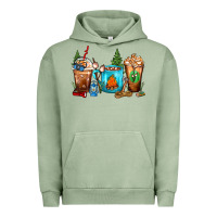 Pigment Oil Green Camping Coffee Cups Urban Hoodie - FaDigitalArtStudio