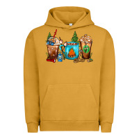 Pigment Peanut Butter Camping Coffee Cups Urban Hoodie - FaDigitalArtStudio