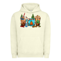 Pigment Pistachio Camping Coffee Cups Urban Hoodie - FaDigitalArtStudio