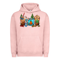 Pigment Salmon Camping Coffee Cups Urban Hoodie - FaDigitalArtStudio