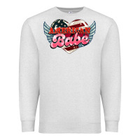 Oatmeal Heather American babe Premium Sweatshirt - HowdyJamesFarm