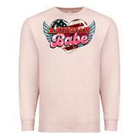 Pale Pink American babe Premium Sweatshirt - HowdyJamesFarm