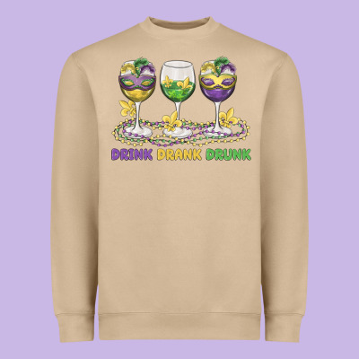 Drink Drank Drunk Heavyweight Sweatshirt Designed By Maliassmallbusiness