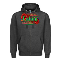 Charcoal Heather latina with serape and roses Zipper Hoodie - Jasminsmagicworld