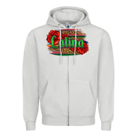 Dove Grey latina with serape and roses Zipper Hoodie - Jasminsmagicworld