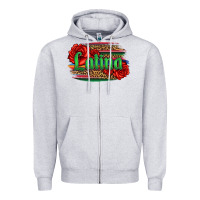 Heather Grey latina with serape and roses Zipper Hoodie - Jasminsmagicworld