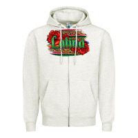 Oatmeal Heather latina with serape and roses Zipper Hoodie - Jasminsmagicworld