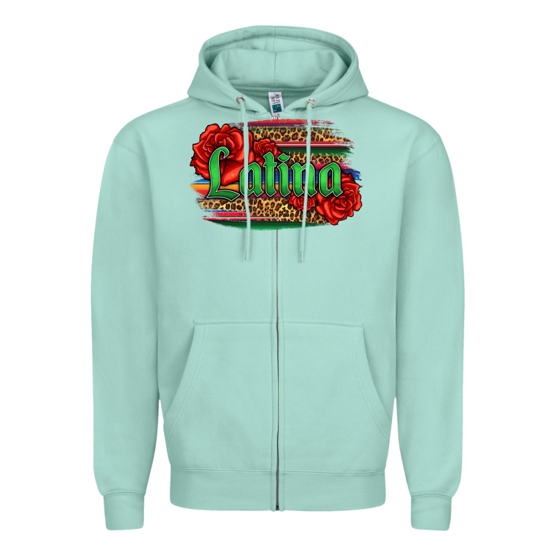 Latina With Serape And Roses Zipper Hoodie by Jasminsmagicworld | Teevron