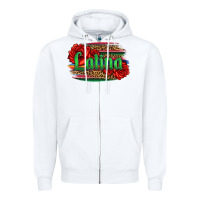 White latina with serape and roses Zipper Hoodie - Jasminsmagicworld