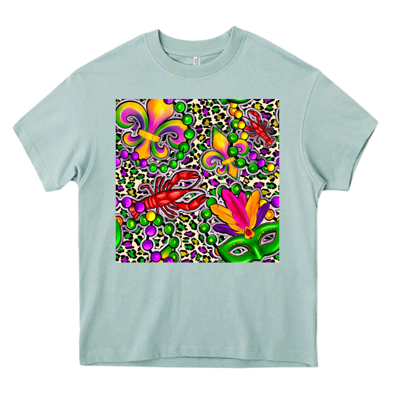 Mardi Gras Crawfish Leopard  Seamless Pattern Heavy Core Tee by FaDigitalArtStudio | Teevron