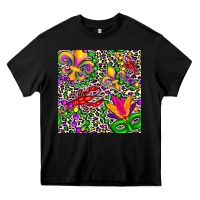 Black mardi gras crawfish leopard  seamless pattern Heavy Core Tee - FaDigitalArtStudio