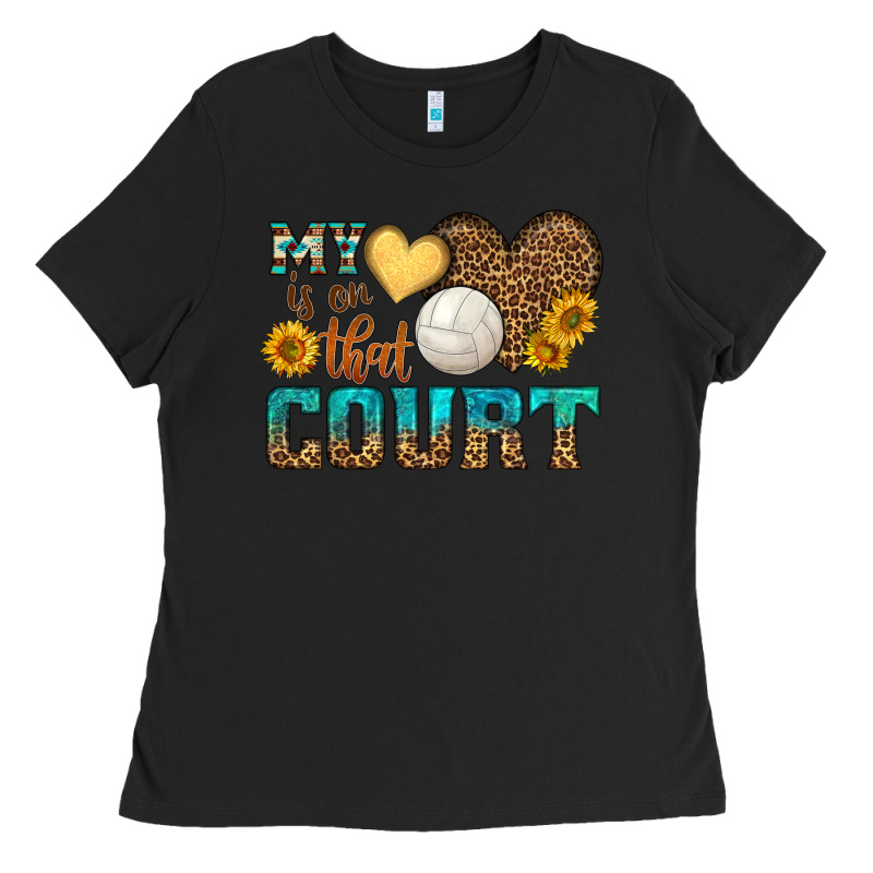 My Heart Is On That Court Ladies Tee by HRA Design Shop | Teevron