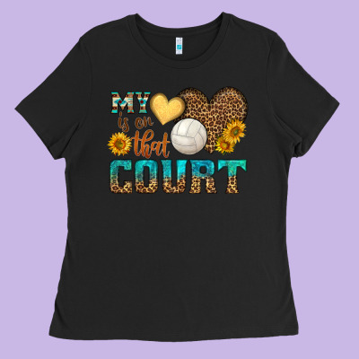 My Heart Is On That Court Ladies Tee Designed By Hra Design Shop