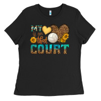Black my heart is on that court Ladies Tee - HRA Design Shop