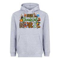 Heather Grey One thankful Nurse Heavyweight Hoodie - NancyCooperArtShop