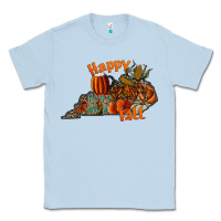 Dusty Blue happy fall Classic Tee - CowhideDigitalArt