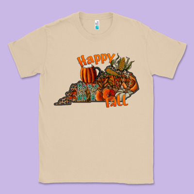 Happy Fall Classic Tee Designed By Cowhidedigitalart