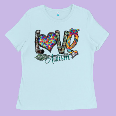 Love Autism Ladies Tee Designed By Sublimationcraftshop