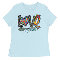 Baby Blue love autism Ladies Tee - SublimationCraftShop
