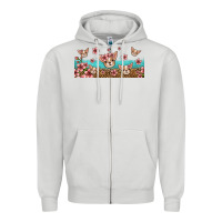 Dove Grey floral chihuahua dogs Zipper Hoodie - Jasminsmagicworld