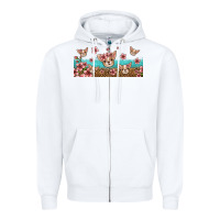 White floral chihuahua dogs Zipper Hoodie - Jasminsmagicworld