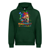 Forest Green Neurodiversity is beautiful Urban Hoodie - FaDigitalArtStudio