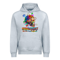 Heather Grey Neurodiversity is beautiful Urban Hoodie - FaDigitalArtStudio