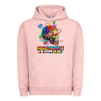 Pigment Salmon Neurodiversity is beautiful Urban Hoodie - FaDigitalArtStudio