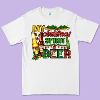 My Christmas Spirit Is Beer With Beer Bottles Premium Tee Designed By Adodesignshop